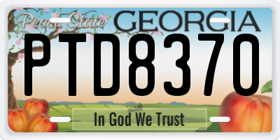 GA license plate PTD8370