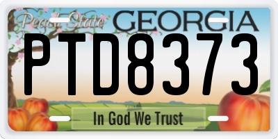 GA license plate PTD8373