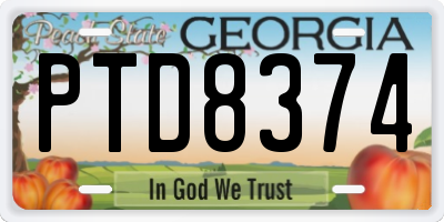 GA license plate PTD8374