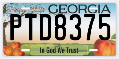 GA license plate PTD8375