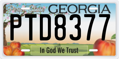 GA license plate PTD8377