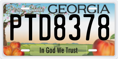 GA license plate PTD8378