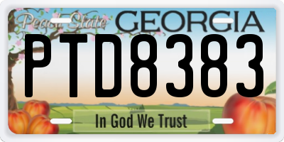 GA license plate PTD8383