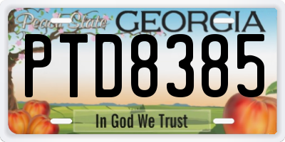 GA license plate PTD8385