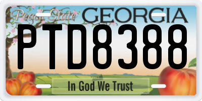 GA license plate PTD8388