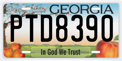 GA license plate PTD8390