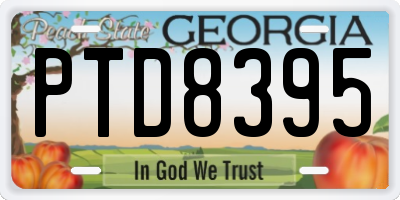 GA license plate PTD8395