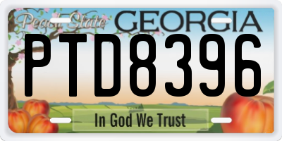 GA license plate PTD8396