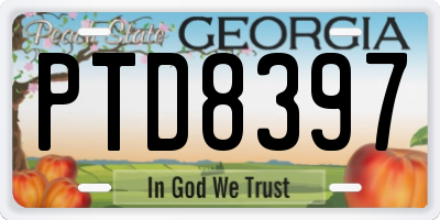 GA license plate PTD8397