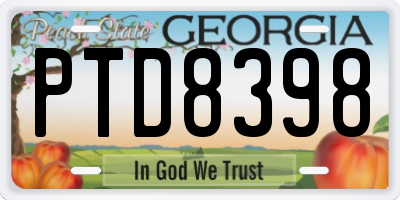 GA license plate PTD8398