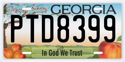 GA license plate PTD8399