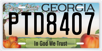GA license plate PTD8407