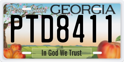GA license plate PTD8411