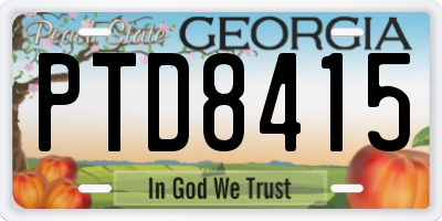 GA license plate PTD8415