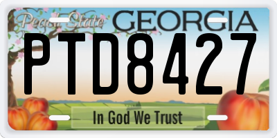 GA license plate PTD8427
