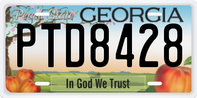 GA license plate PTD8428