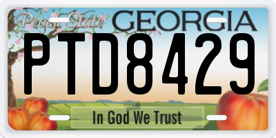 GA license plate PTD8429