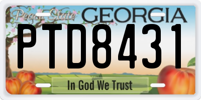 GA license plate PTD8431