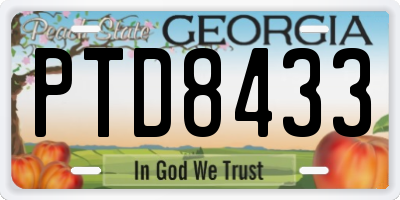 GA license plate PTD8433