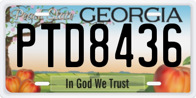 GA license plate PTD8436