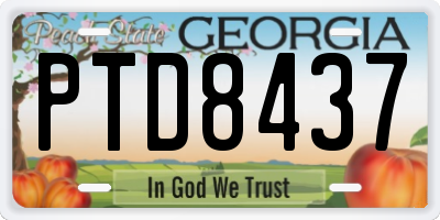 GA license plate PTD8437