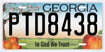 GA license plate PTD8438