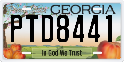 GA license plate PTD8441