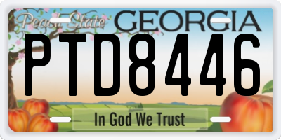 GA license plate PTD8446