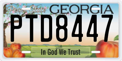 GA license plate PTD8447