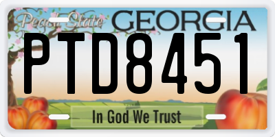 GA license plate PTD8451