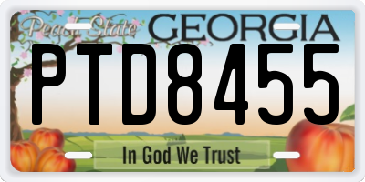 GA license plate PTD8455