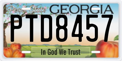 GA license plate PTD8457