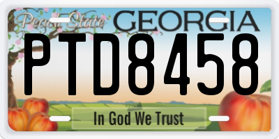 GA license plate PTD8458