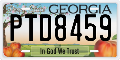 GA license plate PTD8459