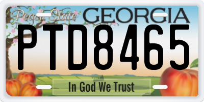 GA license plate PTD8465