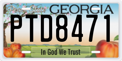GA license plate PTD8471