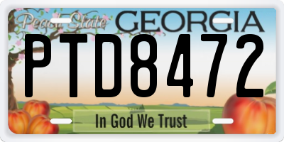 GA license plate PTD8472