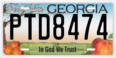 GA license plate PTD8474