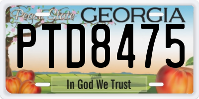 GA license plate PTD8475