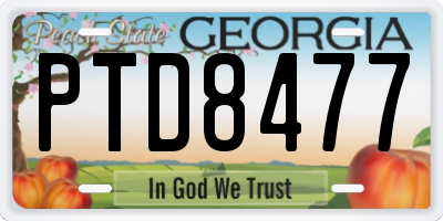 GA license plate PTD8477