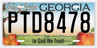 GA license plate PTD8478
