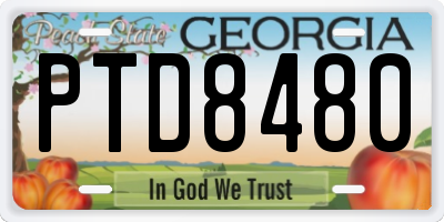 GA license plate PTD8480