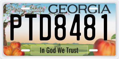 GA license plate PTD8481