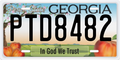 GA license plate PTD8482