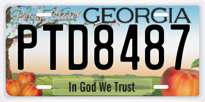 GA license plate PTD8487