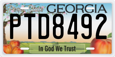 GA license plate PTD8492