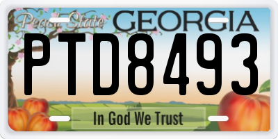GA license plate PTD8493