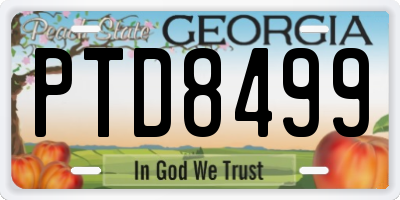 GA license plate PTD8499