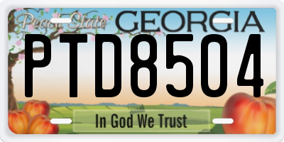 GA license plate PTD8504
