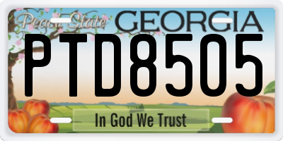 GA license plate PTD8505